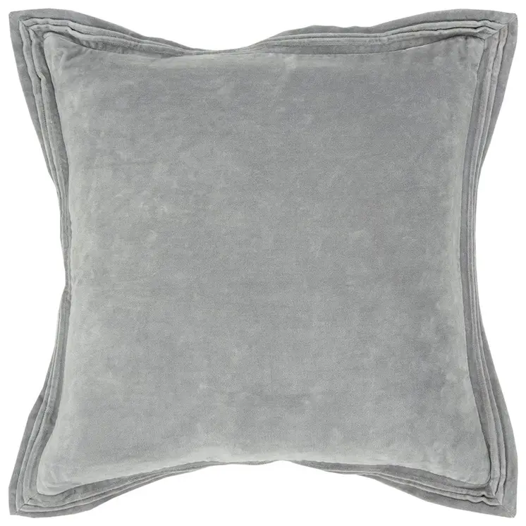 20" Gray Pin Tucked Flange Modern Throw Pillow