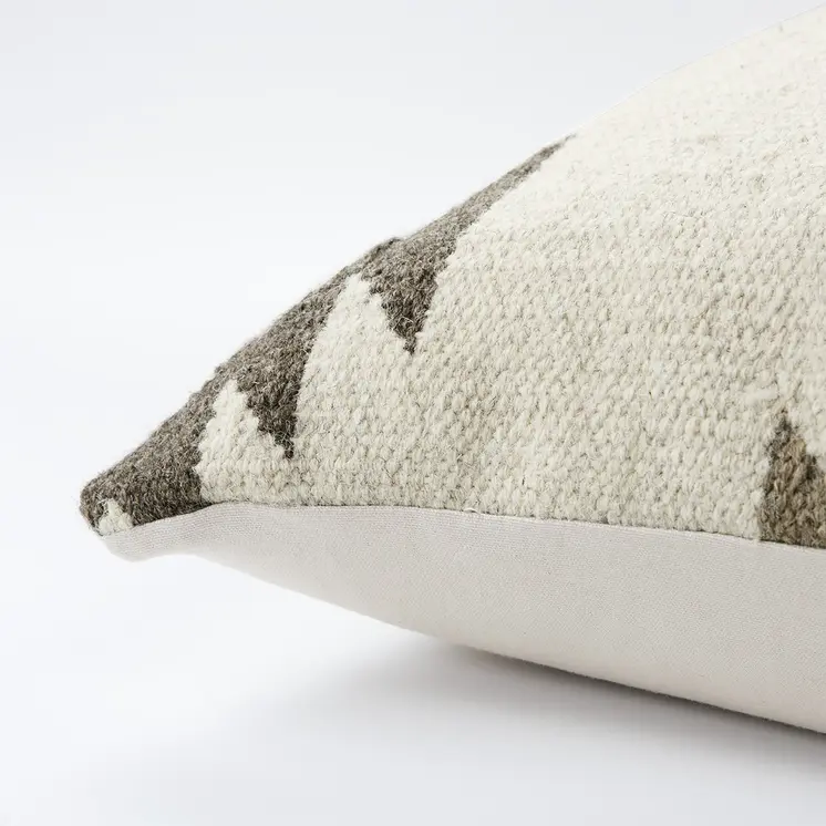 Cream Beige Classic Ikat Pattern Throw Pillow
