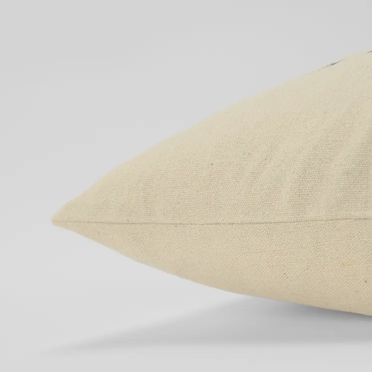 Black Taupe Canvas Iconic Symbols Throw Pillow