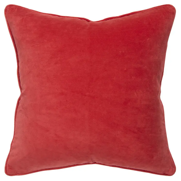 20" Red Cotton Throw Pillow