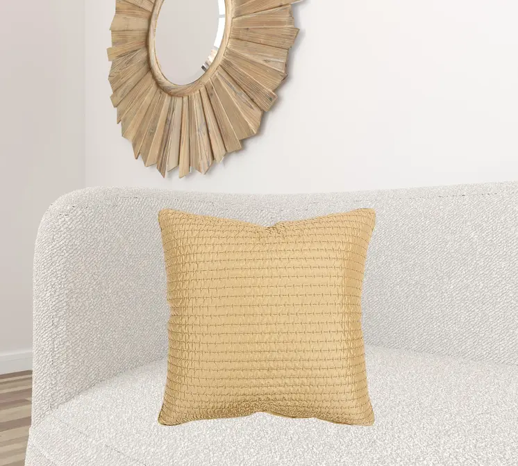 Gold Smooth Weaved Modern Throw Pillow