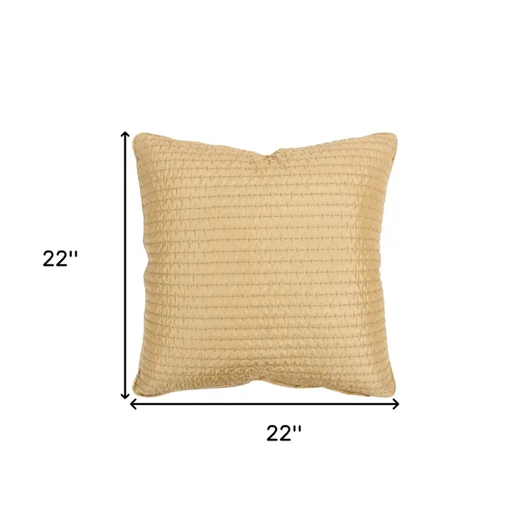 Gold Smooth Weaved Modern Throw Pillow