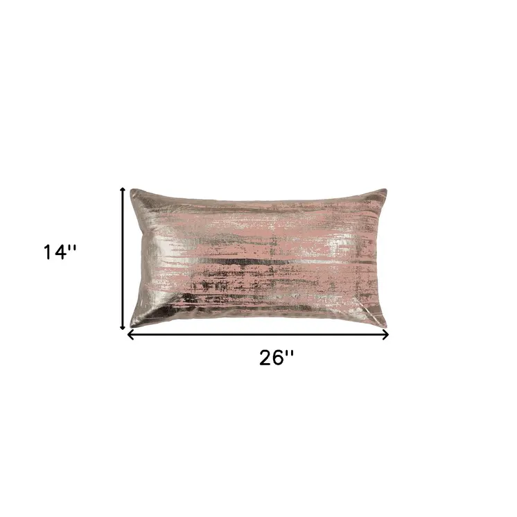 Blush Distressed Brush Stroke Lumbar Pillow