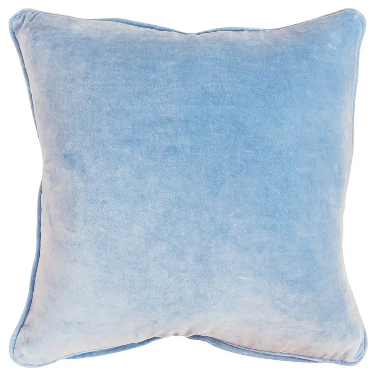 Blue Solid Luxurious Modern Throw Pillow
