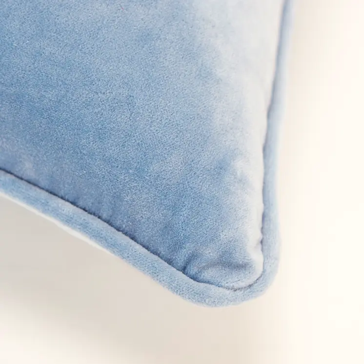 Blue Solid Luxurious Modern Throw Pillow