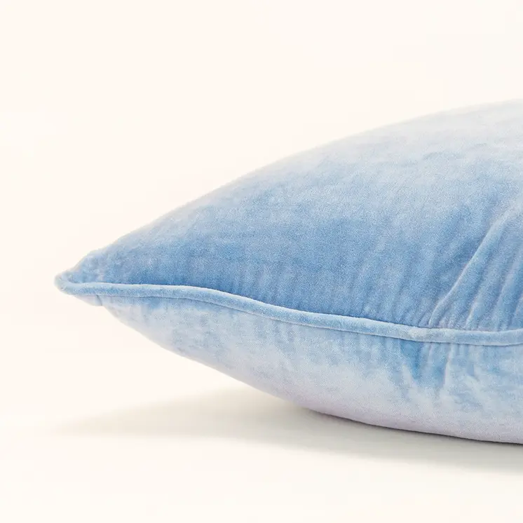 Blue Solid Luxurious Modern Throw Pillow