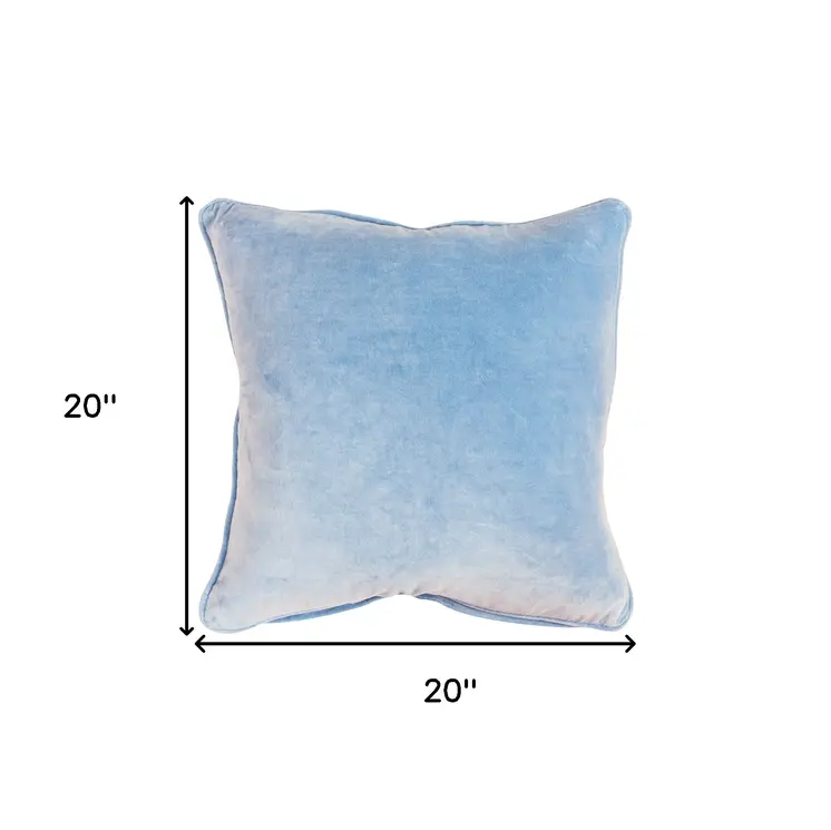 Blue Solid Luxurious Modern Throw Pillow