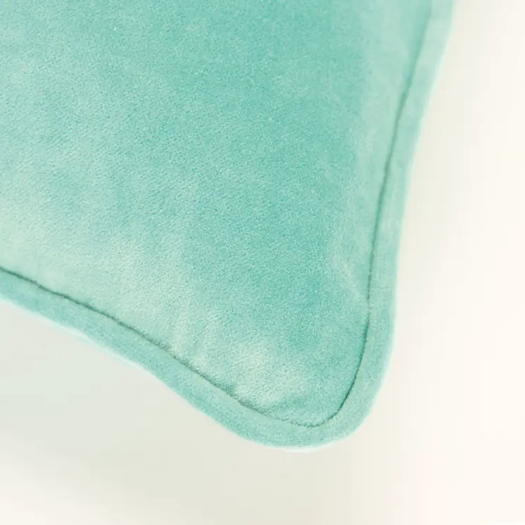 Aqua Solid Luxurious Modern Throw Pillow