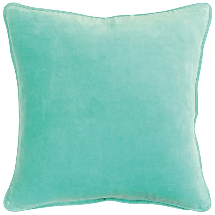 Aqua Solid Luxurious Modern Throw Pillow