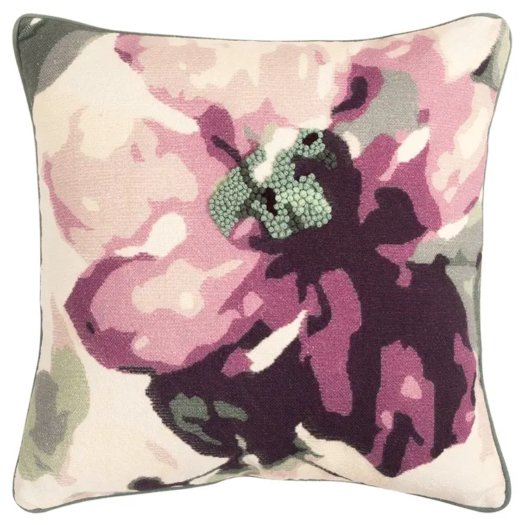 Purple Impressionistic Bloom Throw Pillow