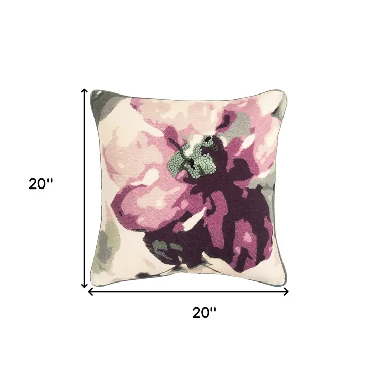Purple Impressionistic Bloom Throw Pillow