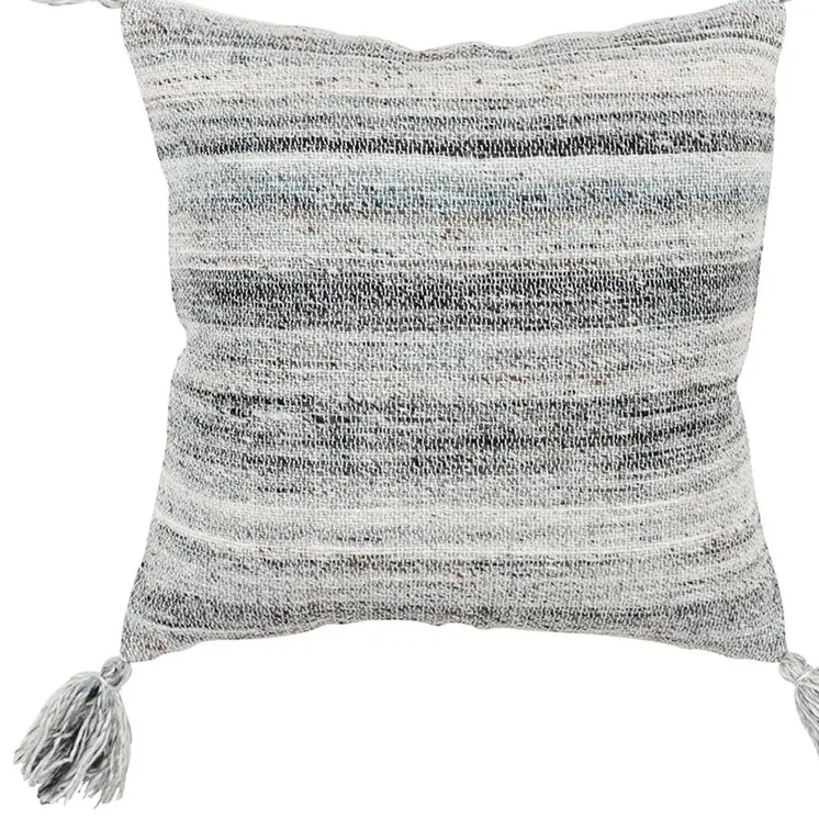 Set of Two 20" X 20" Gray Indoor Outdoor Throw Pillow Cover & Insert