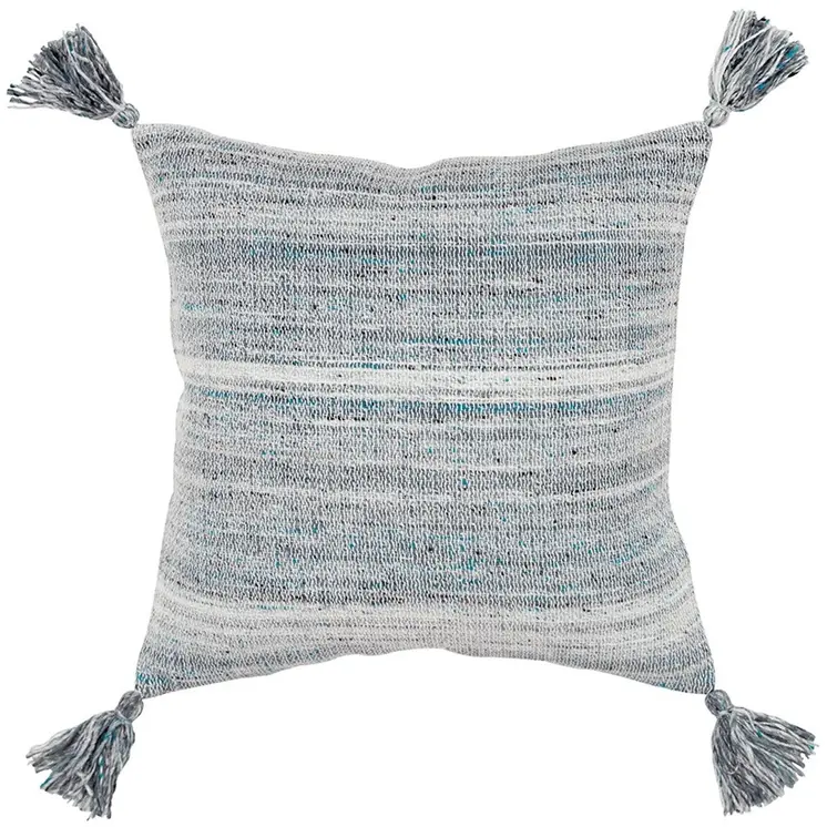 Set of Two 20" X 20" Teal Blue Indoor Outdoor Throw Pillow Cover & Insert
