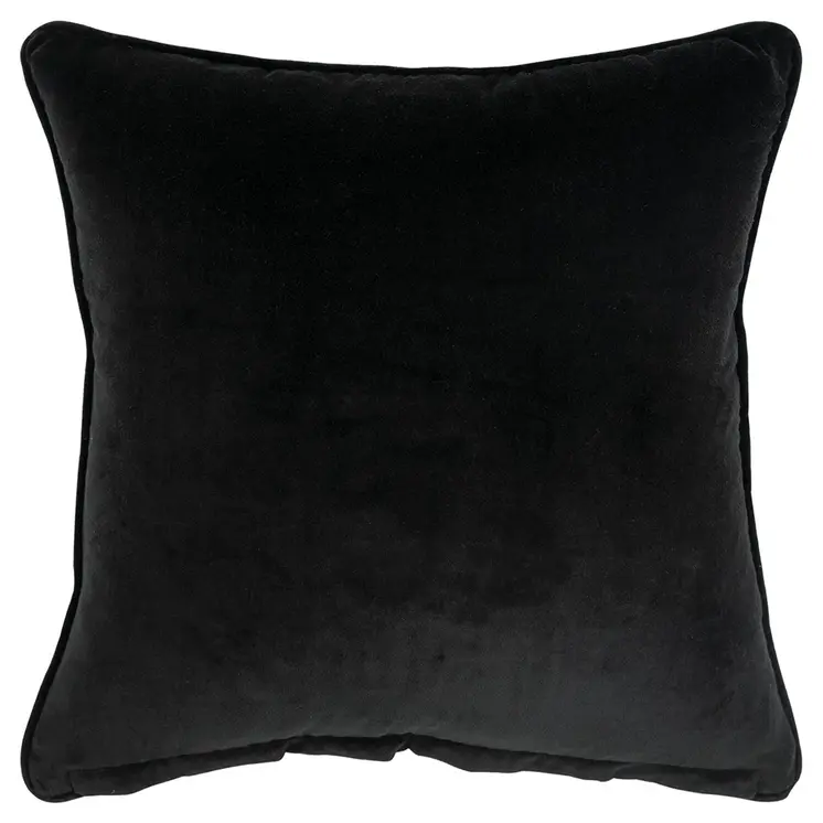 20" Black Cotton Throw Pillow