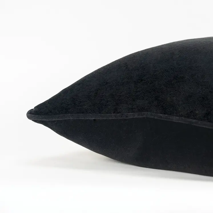 20" Black Cotton Throw Pillow