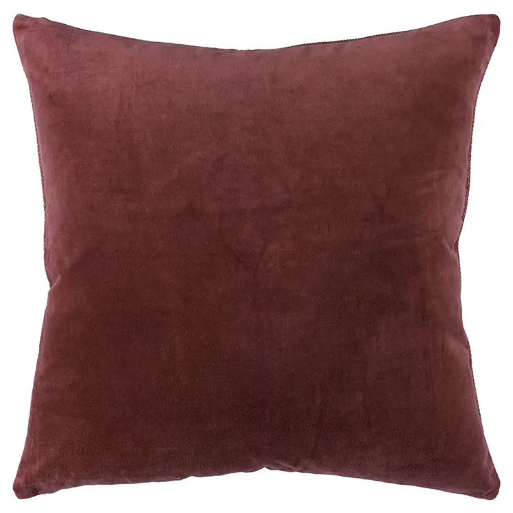 22" Dark Red Cotton Velvet Throw Pillow