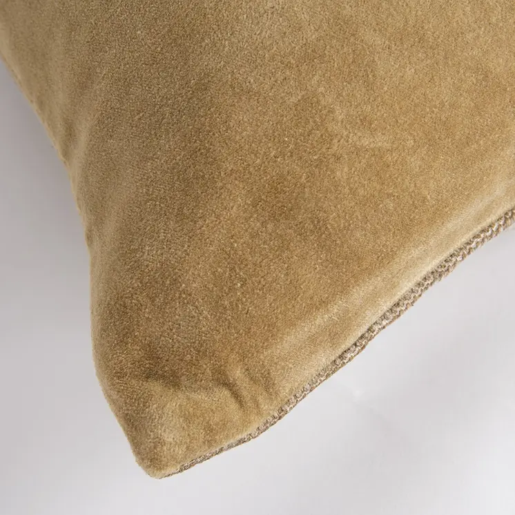 22" Gold Cotton Velvet Throw Pillow