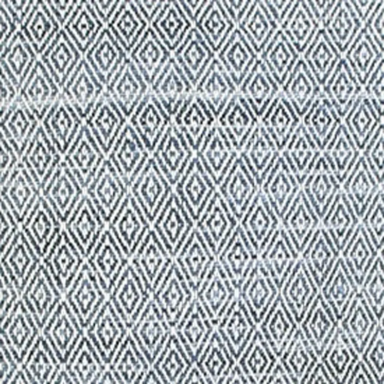 20" Blue and Ivory Herringbone Cotton Throw Pillow With Tassels