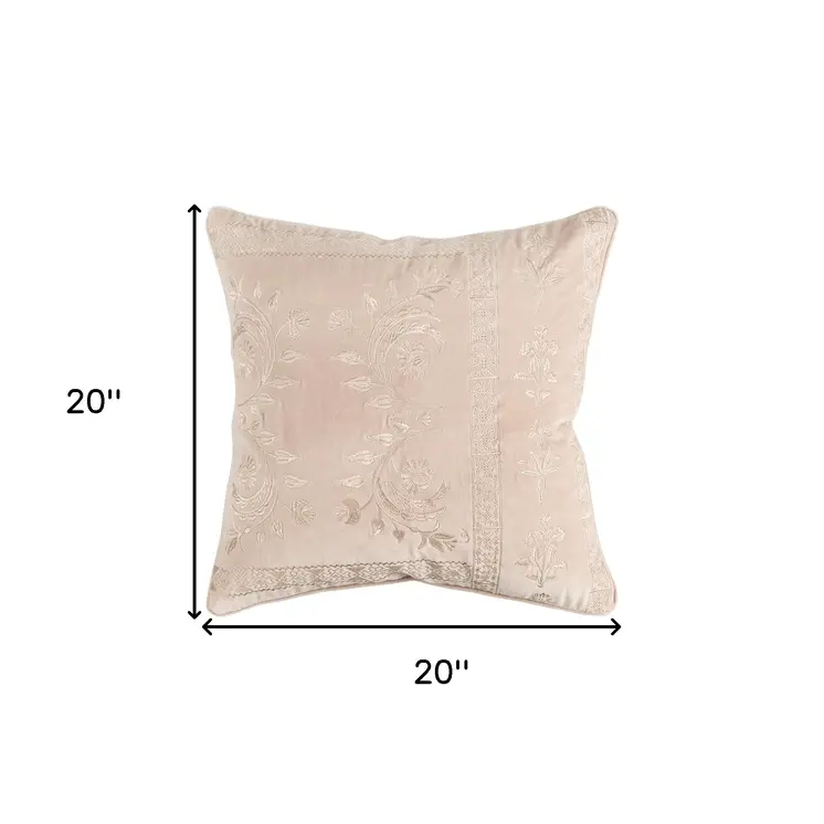 20" Blush Cotton Throw Pillow