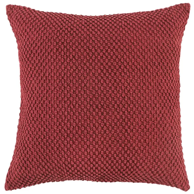 20" Merlot Cotton Throw Pillow with Nubby Texture