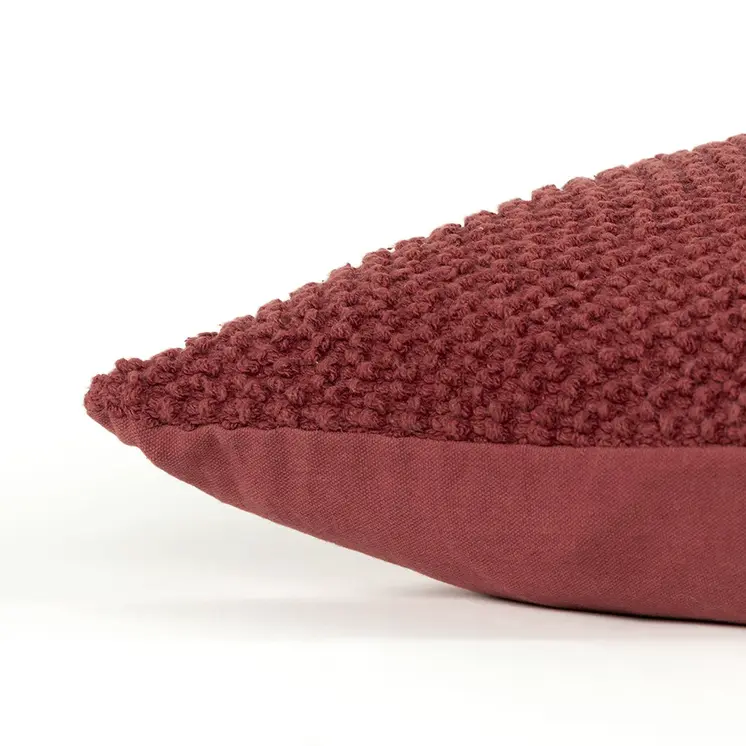 20" Merlot Cotton Throw Pillow with Nubby Texture