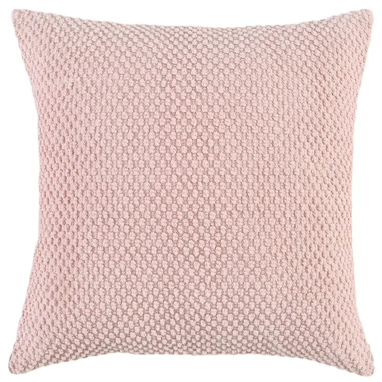 Blush Pink Nubby Textured Modern Throw Pillow