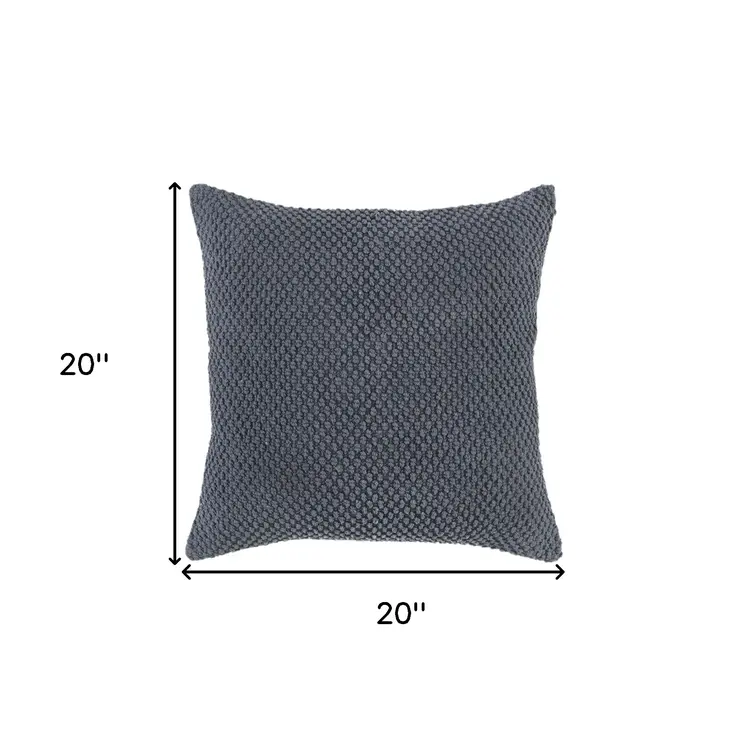 Dark Gray Nubby Textured Modern Throw Pillow