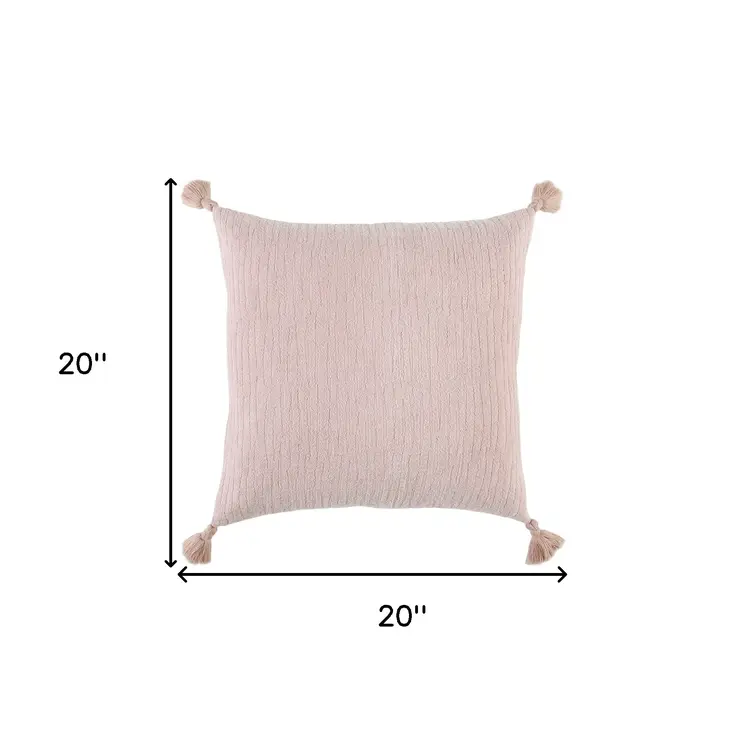 Blush Solid Tonal Abstract Stripe Throw Pillow
