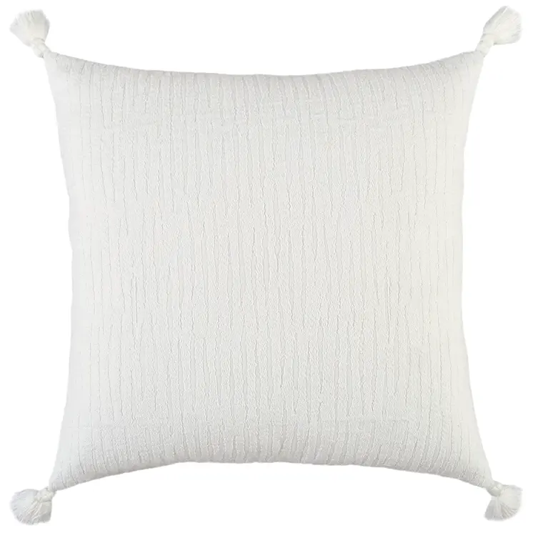 20" White Tonal Abstract Stripe Throw Pillow