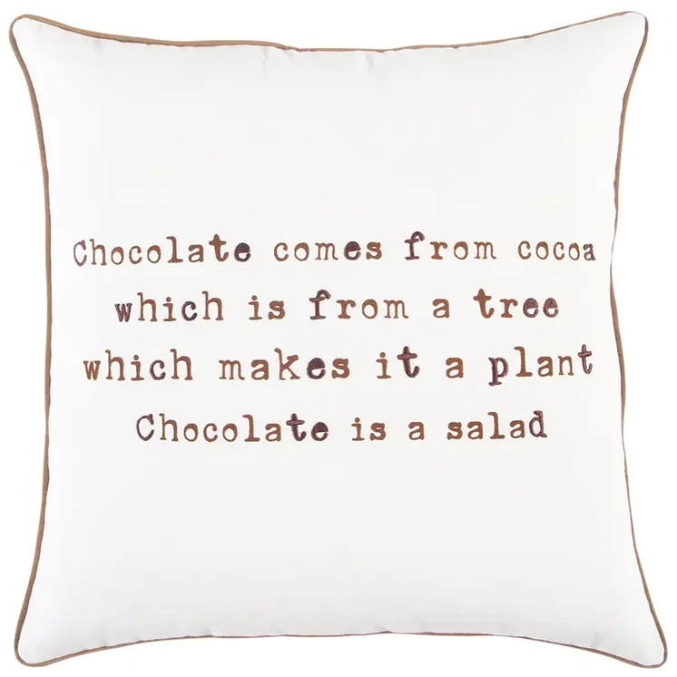Brown and White Chocolate Is A Salad Throw Pillow