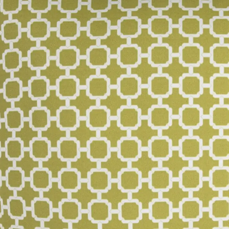 22" Green and White Quatrefoil Indoor Outdoor Throw Pillow