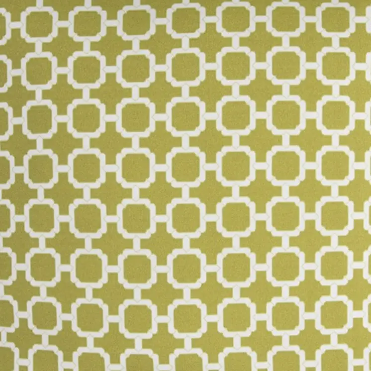 22" Green and White Quatrefoil Indoor Outdoor Throw Pillow
