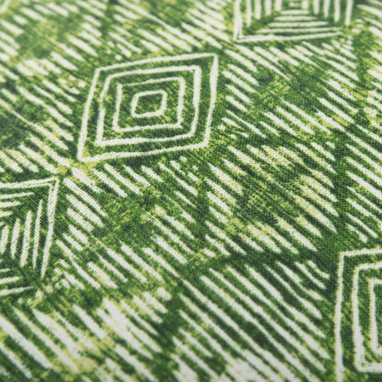22" Green Ikat Diamond Indoor Outdoor Throw Pillow