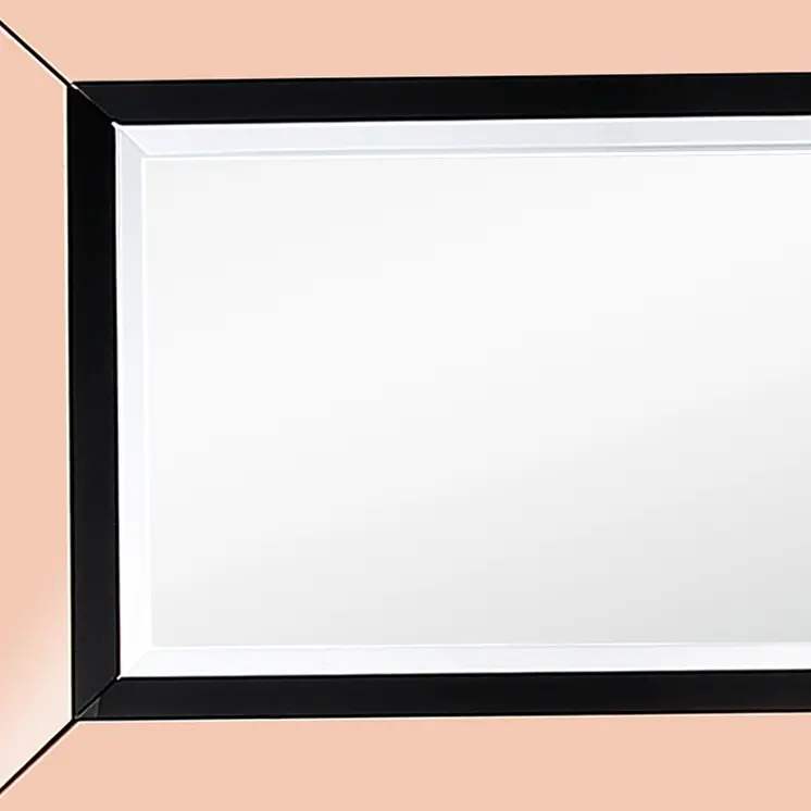 26" Rose Gold Wood Framed Accent Mirror