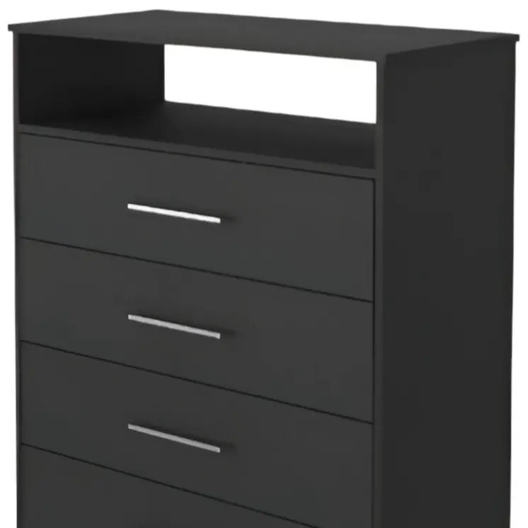 31" Black Four Drawer Vertical Dresser