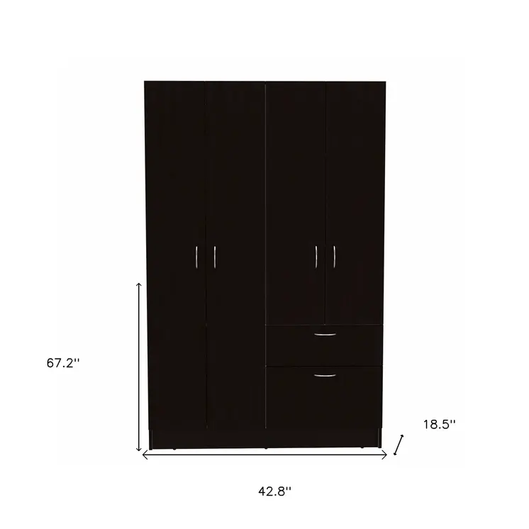 67" Black and White Single Drawer Combo Dresser