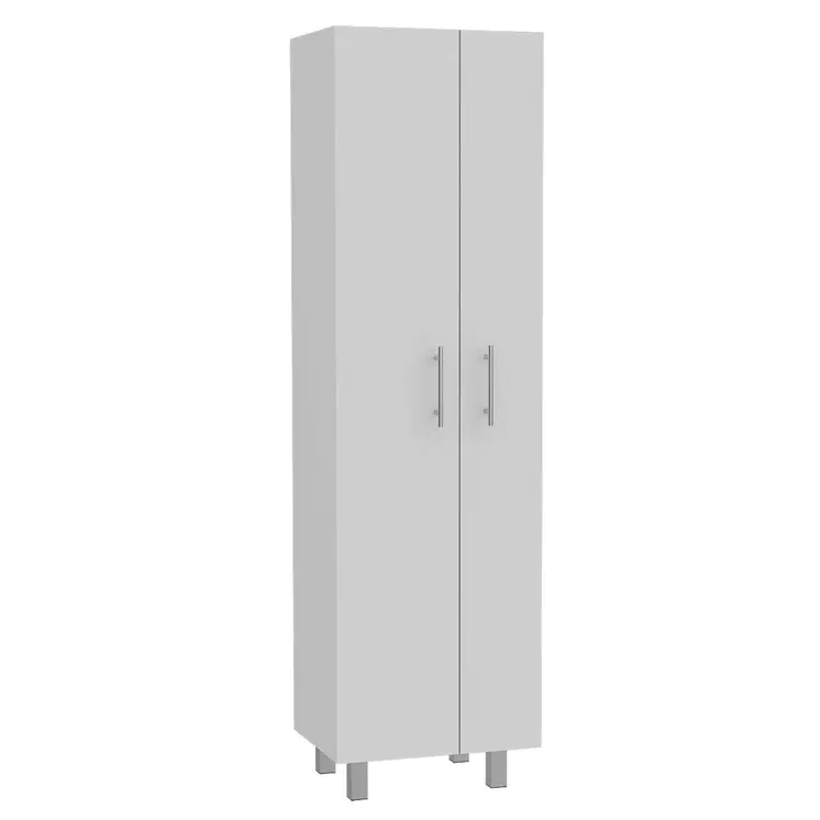 71" White Versatile Tall Pantry Cabinet with Five Shelves