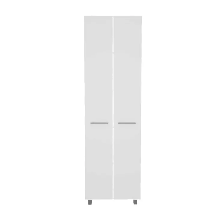 78" Modern White Pantry Cabinet with Two Full Size Doors