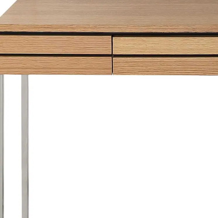 47" Brown and Silver Frame Console Table And Drawers