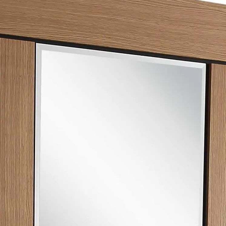 47" Brown and Silver Wood Frame Console Table With Drawer