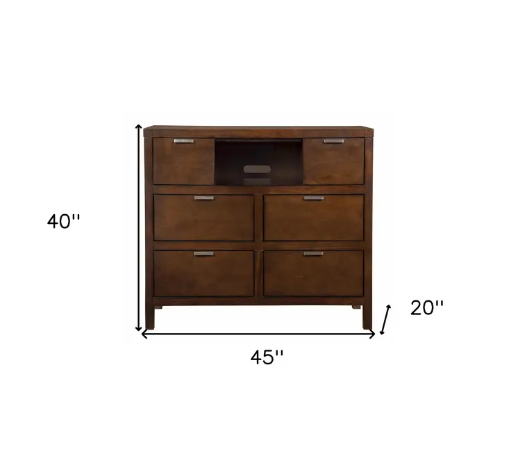 45" Brown Select Solids and Veneer Open shelving TV Stand