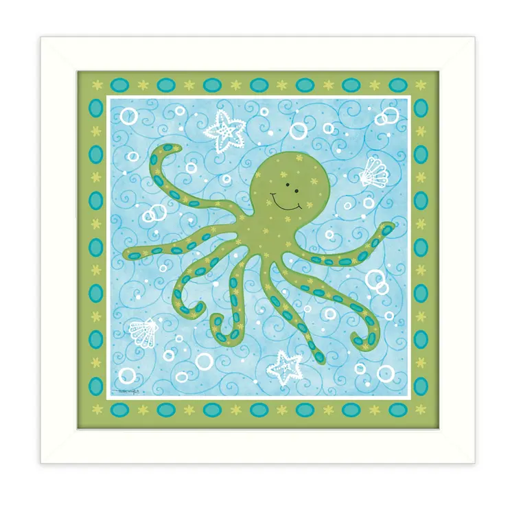 Beetle and Bob Baby Squid White Framed Print Wall Art