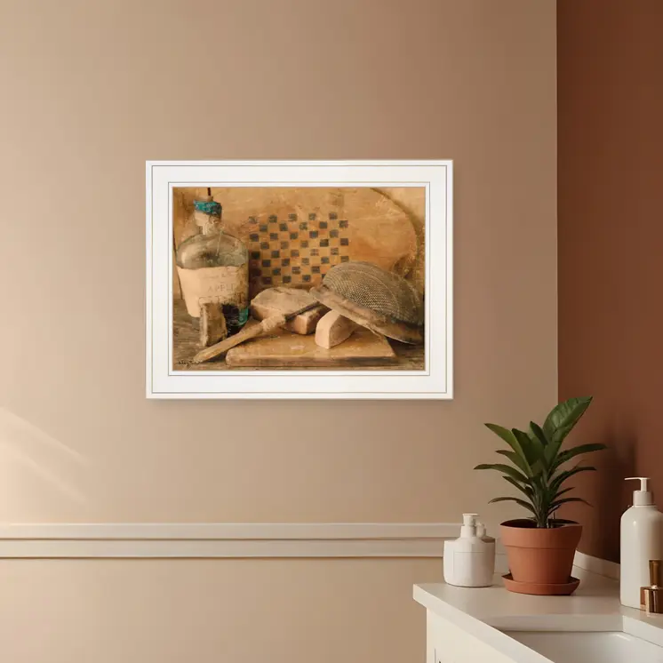 Vintage Apple Cider 1 White Framed Print Bathroom Wall Art