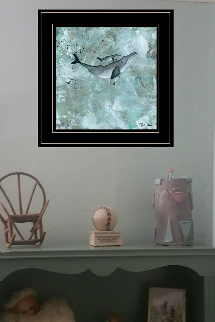 Simplicity Humpback 2 Black Framed Print Wall Art