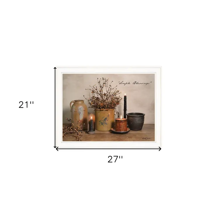 Simple Blessings 5 White Framed Print Wall Art
