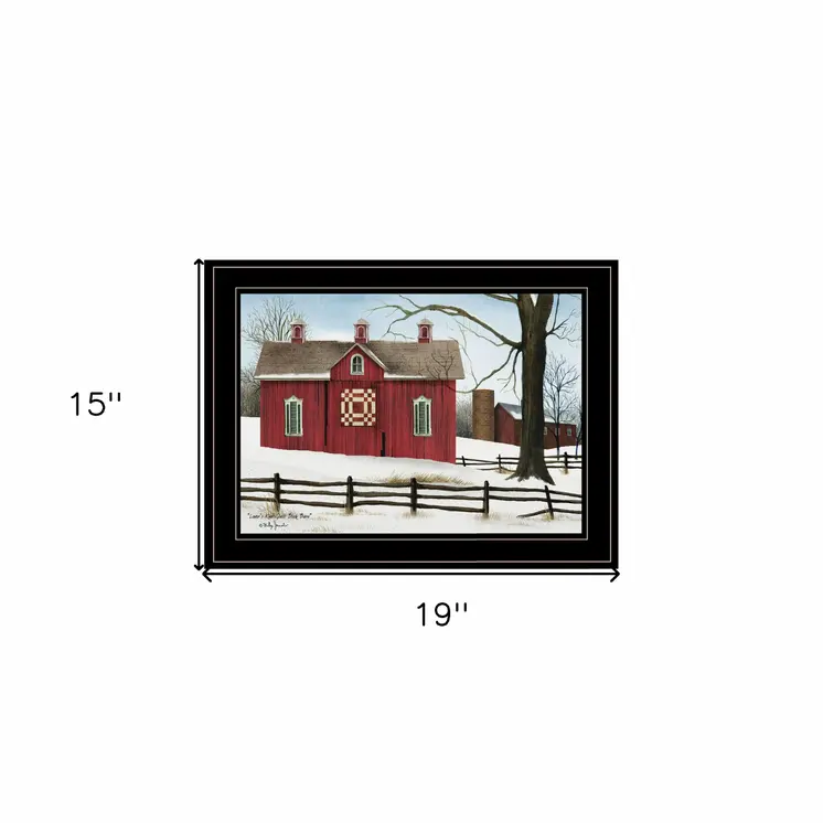 Lovers Knot Quilt Block Barn 2 Black Framed Print Wall Art