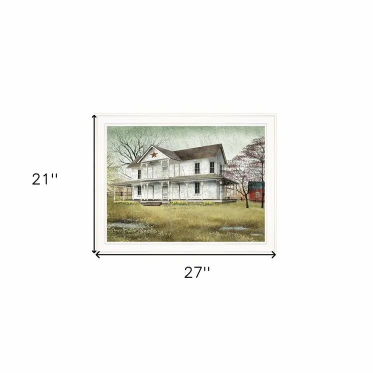 April Showers 3 White Framed Print Wall Art