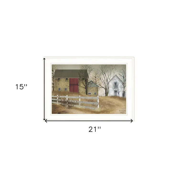 The Old Stone Barn 1 White Framed Print Wall Art