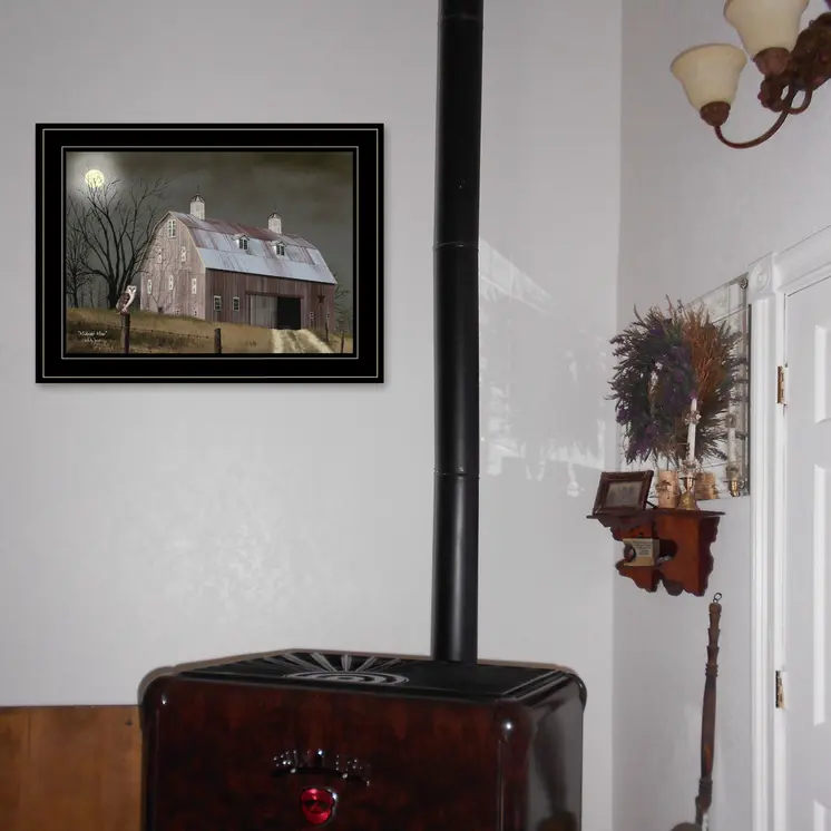 Midnight Moon 3 Black Framed Print Wall Art