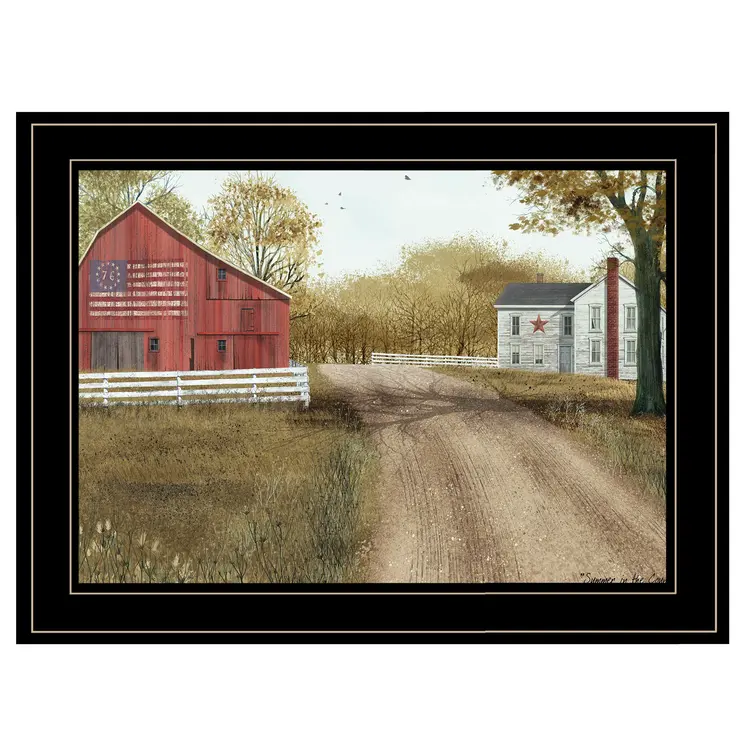 Summer in the Country 2 Black Framed Print Wall Art